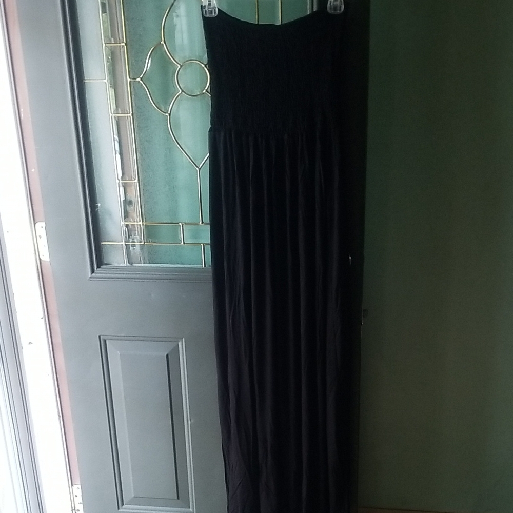 Black Strapless Swim Coverup